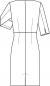 Preview: Damen Etuikleid royalblau Rückseite Rundhals V-Ausschnitt Premium Greiff Kleid