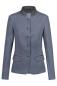 Preview: Greiff Damen Blazer Stehkragen Jersey Landhaus 5-Knopf blau mit Kontrast grau