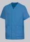 Preview: Kasack Stretch azurblau halbarm Herren & Damen