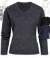 Preview: Greiff Damen-Pullover, V-Ausschnitt, schwarz, anthrazit, marineblau