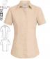 Preview: Greiff Damen-Bluse beige kurzarm, Basic, farbig