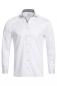 Preview: Greiff Herren Hemd Weiß/Kontrast grau langarm Premium Slim Fit