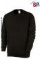Preview: BP® Sweatshirt schwarz unisex, 1/1 Arm, farbig einzeln, Langarm