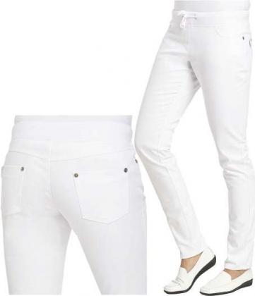 Damen Schlupfhose weiß 5 Pocket Leiber