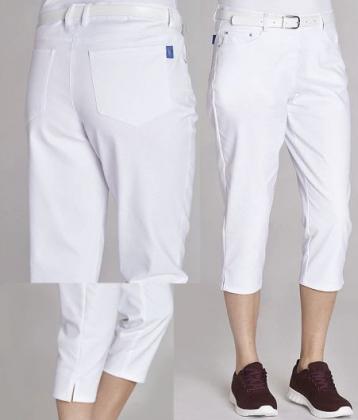 Damenhose kurz weiß Stretch 5-Pocket Jeans Leiber