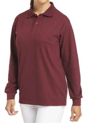 Leiber Poloshirt langarm bordeaux