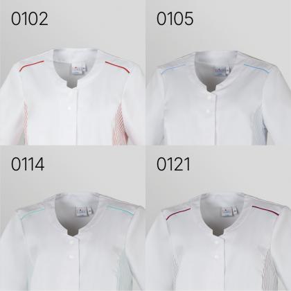 Preview: Damen Kasack 1/2 Arm weiß mit gestreift Leiber