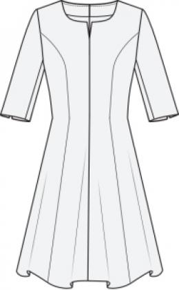 Preview: Greiff Jersey-Kleid hellgrau meliert 1/2-Arm Casual Regular Fit