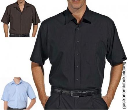 Berufsbekleidung Hemden, Herren Hemd kurzarm schwarz oder chocolate Stretch