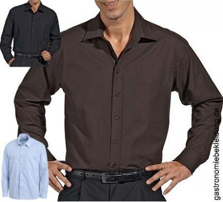 Berufsbekleidung Hemd schwarz braun langarm Stretch