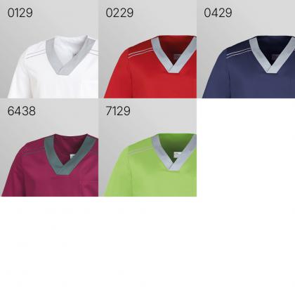 Preview: Schlupfkasack farbig mit Kontrastbesatz Herren & Damen Leiber