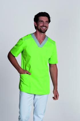 Preview: Schlupfkasack farbig mit Kontrastbesatz Herren & Damen Leiber