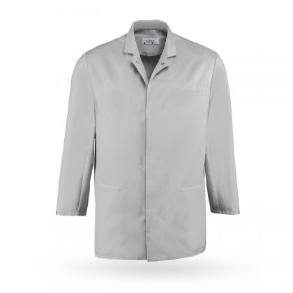Preview: Leiber HACCP Jacke langarm Druckknöpfe hellgrau