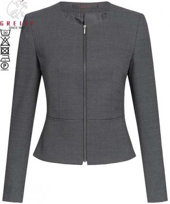 Preview: Damen Kurzblazer Pinpoint schwarz Greiff Modern Slim Fit
