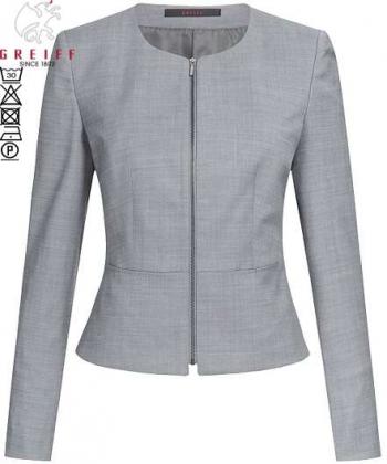 Preview: Damen-Kurzblazer hellgrau Greiff MODERN Slim Fit