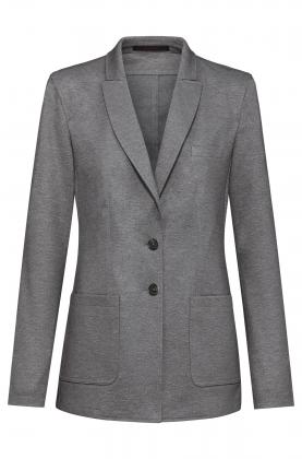 Preview: Greiff Damen Jersey Blazer Casual 2-Knopf grau meliert