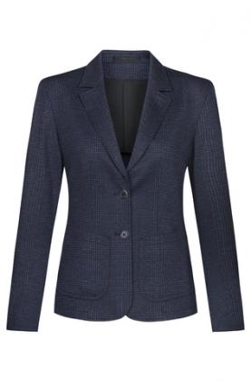 Jersey Damen Kurzblazer Greiff Casual 2-Knopf glencheck