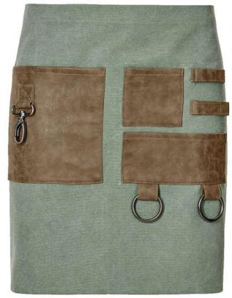 Vorbinder Canvas dark green mit Taschen & Karabiner