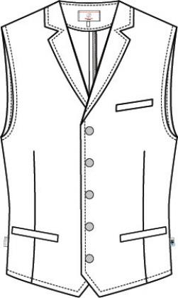 Preview: Greiff Weste Herren schwarz / weiß gestreift Regular Fit 5-Knopf