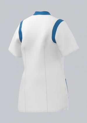 Preview: Kasack Damen kurzarm Stretch Brusttasche weiß/farbig