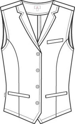 Preview: Greiff Weste Damen schwarz / weiß gestreift Regular Fit 4-Knopf