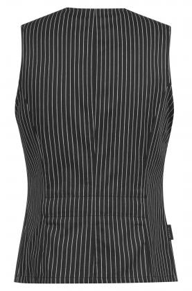 Preview: Greiff Weste Damen schwarz / weiß gestreift Regular Fit 4-Knopf