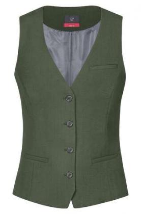 Greiff Damen Weste olivgrün Premium 4-Knopf Regular Fit