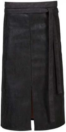 Preview: Bistroschürze Gehschlitz schwarz Lederoptik Cafe Restaurant