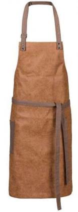 Latzschürze mit Tasche cognac Lederoptik EINZELN