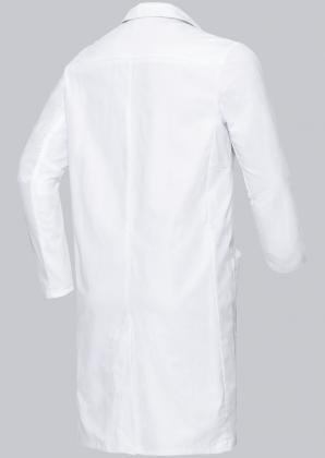 Preview: Herren Visitenmantel weiß langarm Reverskragen