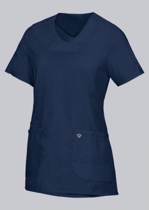 Preview: Damen Schlupfkasack Stretch farbig halbarm nachtblau