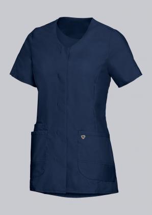 Damen Kasack Stretch nachtblau halbarm