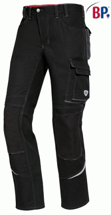 Preview: BP® Arbeitshose mit Hammerschlaufe & Reflexelemente schwarz