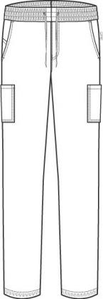 Preview: Kochhose Cargohose Nadelstreifen schwarz-weiß Schlupfhose