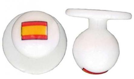 Kugelknöpfe Kochknöpfe weiß Flagge Spanien
