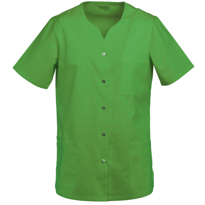 Damen Kasack kurzarm Druckknöpfe lemongreen