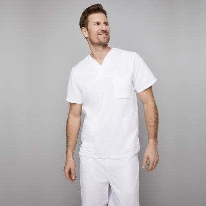 Schlupfkasack unisex Kasack Brusttasche weiß