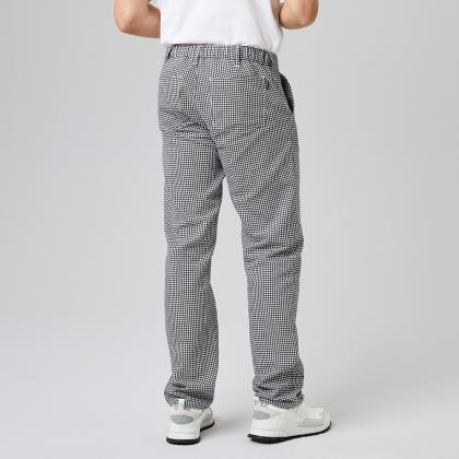 Herren Kochhose schwarz/weiß Pepita 5-Pocket-Jeans