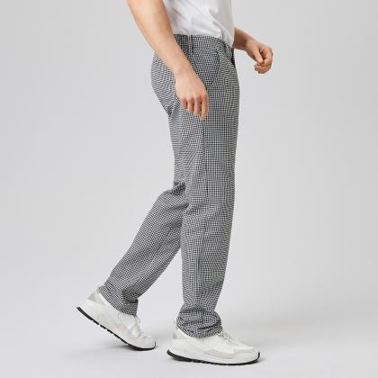 Herren Kochhose schwarz/weiß Pepita 5-Pocket-Jeans