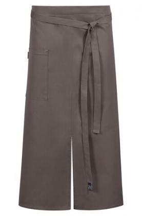 Preview: Bistro Schürze taupe Gehschlitz & Tasche