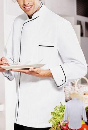 Koch Kleidung Weiße langarm Standard Chefkoch Jacke mit Knopfverschluss Unisex 