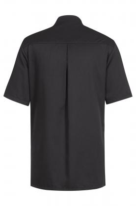 Preview: Kochjacke Kochshirt schwarz kurzarm Jerseyeinsatz Greiff