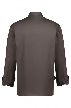 Greiff Kochjacke taupe langarm Paspel schwarz (Abbildung hier jedoch in weiß mit Paspel schwarz)