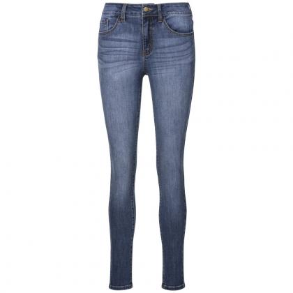 Arbeitshose Damen 5 Pocket Jeans blue-denim-washed Stretch