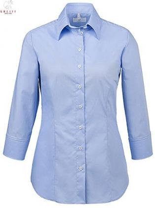 Preview: Greiff Bluse blau 3/4 Arm Basic Regular Fita