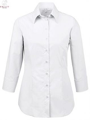 Preview: Greiff Bluse weiß 3/4 Arm Basic Regular Fitb