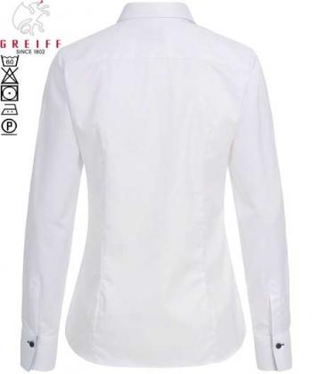 Damen Bluse weiß mit Kontrast langarm Greiff MODERN