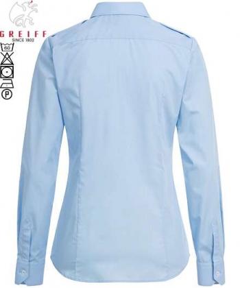 Preview: Greiff Pilotenbluse Damen langarm bleu Pilotbluse Basic Regular Fit