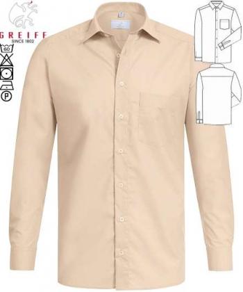 Greiff Herren-Hemd beige langarm Basic Regular Fit