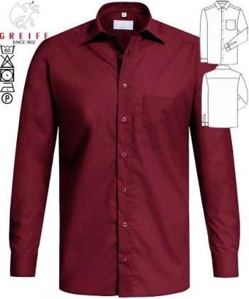 Greiff Herren-Hemd bordeaux langarm Basic Regular Fith